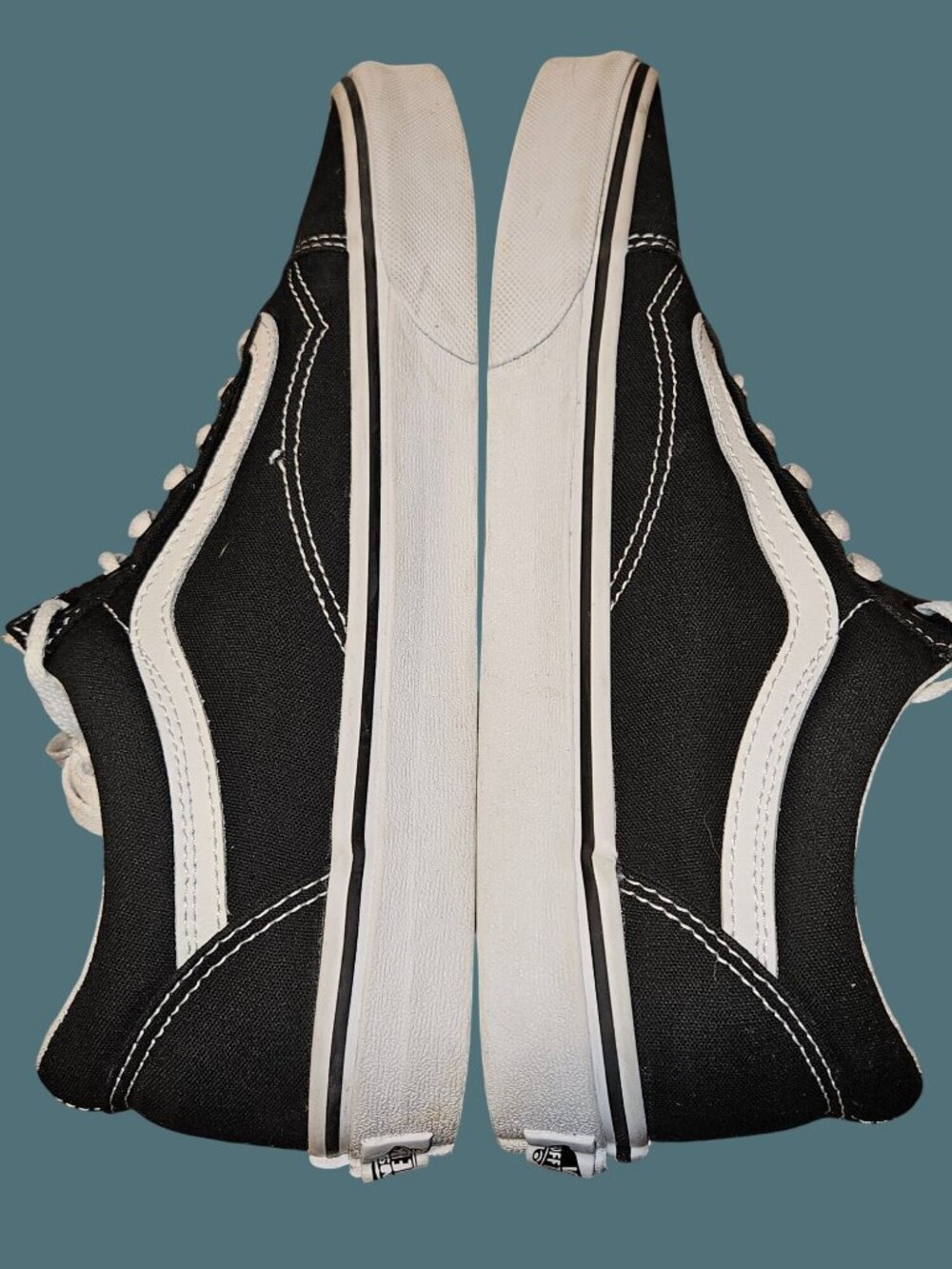 Vans Off The Walls Black Canvas Skater Sneakers Size Men 9 Women 10.5 -Unisex - Picture 4 of 11